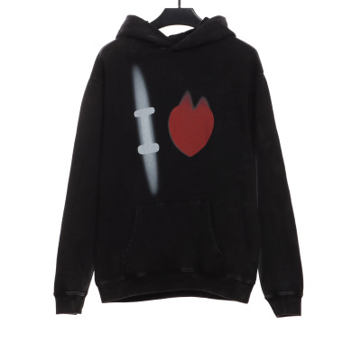  Balenciage love white ink direct printing Hoodie 01