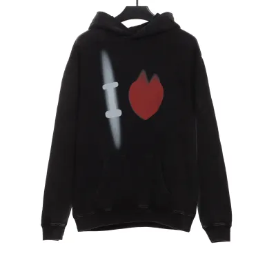  Balenciage love white ink direct printing Hoodie 01