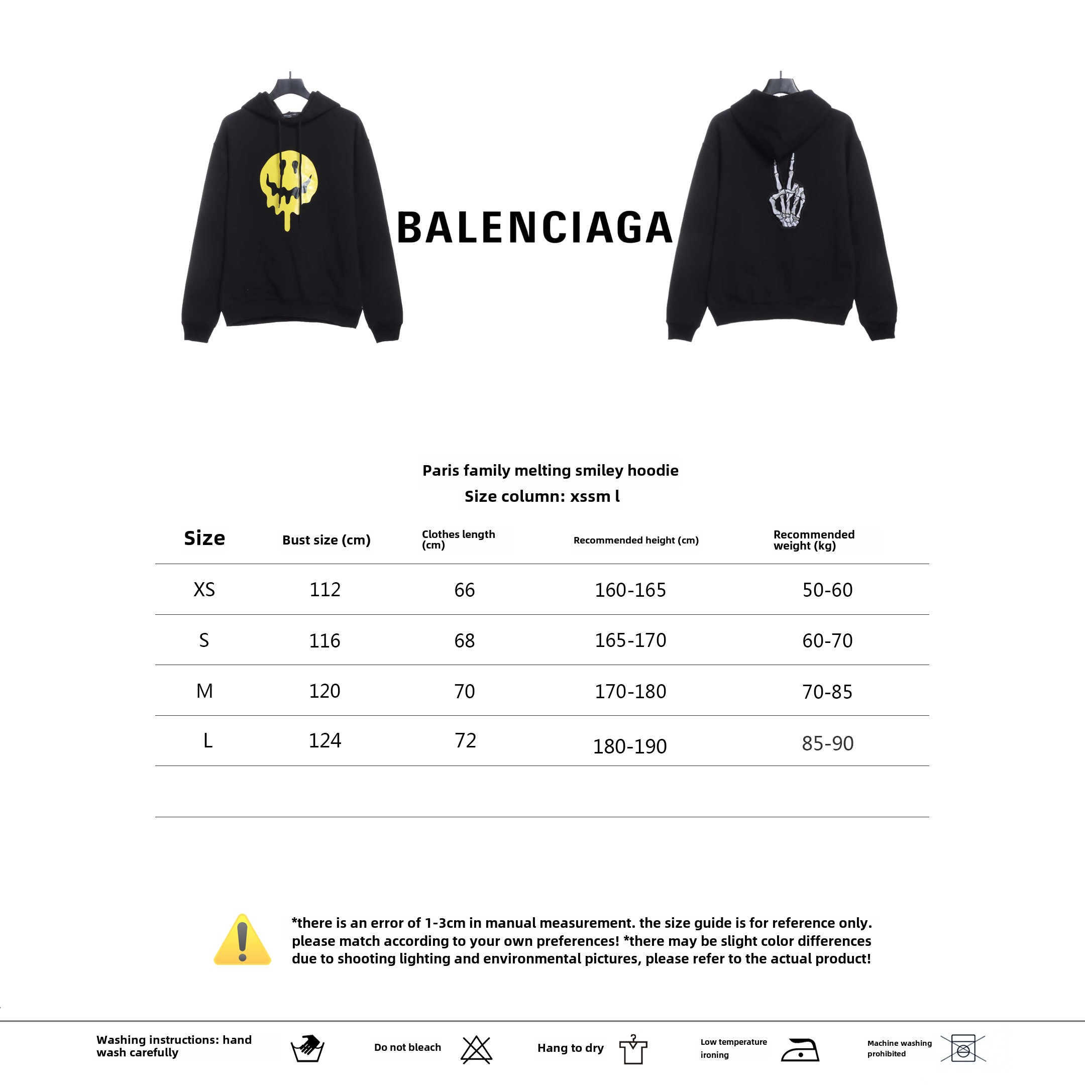 Balenciaga melted smiley face Hoodie