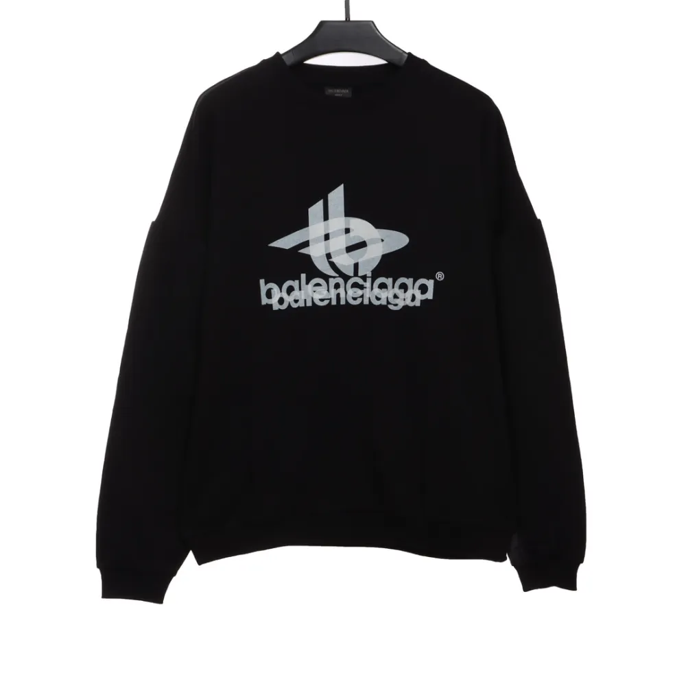  Balenciage overlapping letter logo round neck Hoodie