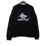  Balenciage overlapping letter logo round neck Hoodie