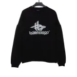  Balenciage overlapping letter logo round neck Hoodie