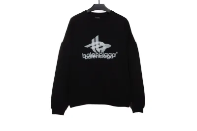 Balenciaga overlapping letter logo round neck Hoodie 01