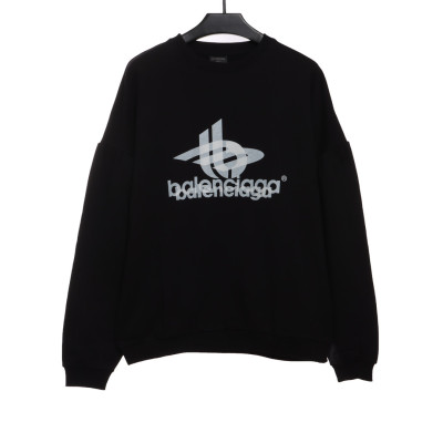  Balenciage overlapping letter logo round neck Hoodie 01