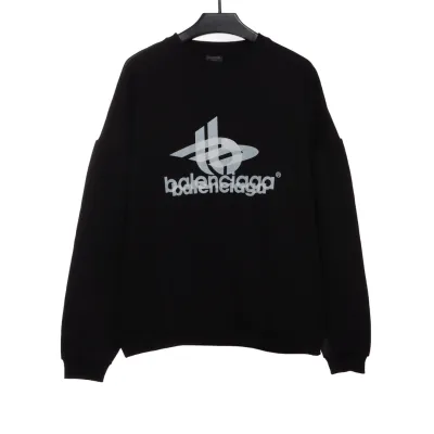  Balenciage overlapping letter logo round neck Hoodie 01