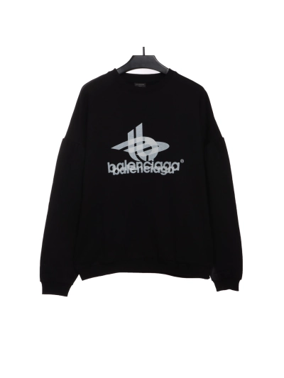 Balenciaga overlapping letter logo round neck Hoodie 01