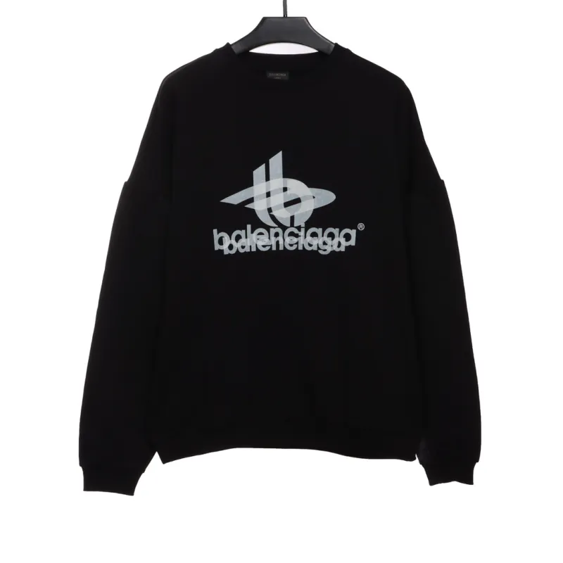  Balenciage overlapping letter logo round neck Hoodie