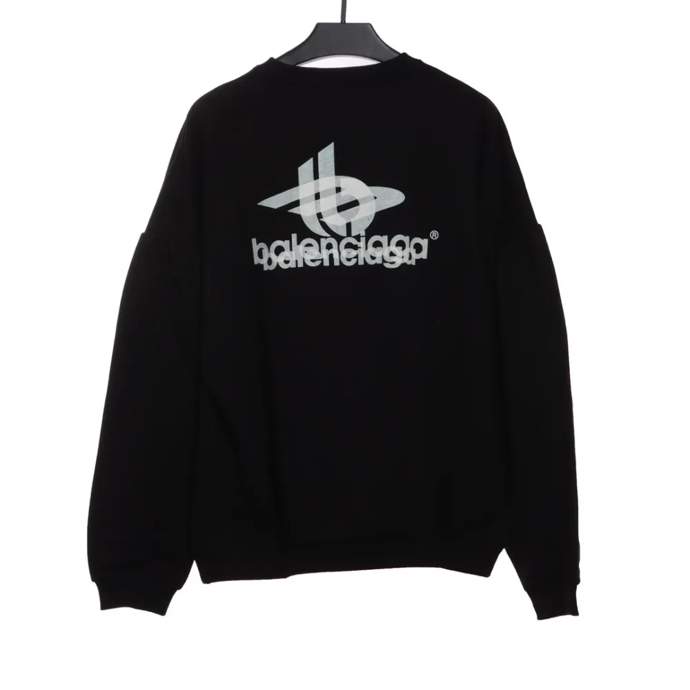  Balenciage overlapping letter logo round neck Hoodie