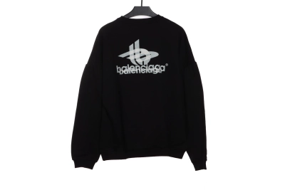Balenciaga overlapping letter logo round neck Hoodie 02