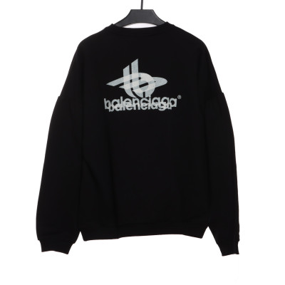  Balenciage overlapping letter logo round neck Hoodie 02