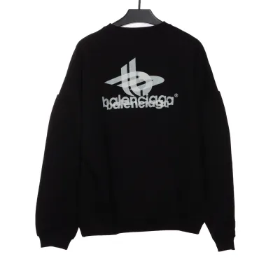  Balenciage overlapping letter logo round neck Hoodie 02