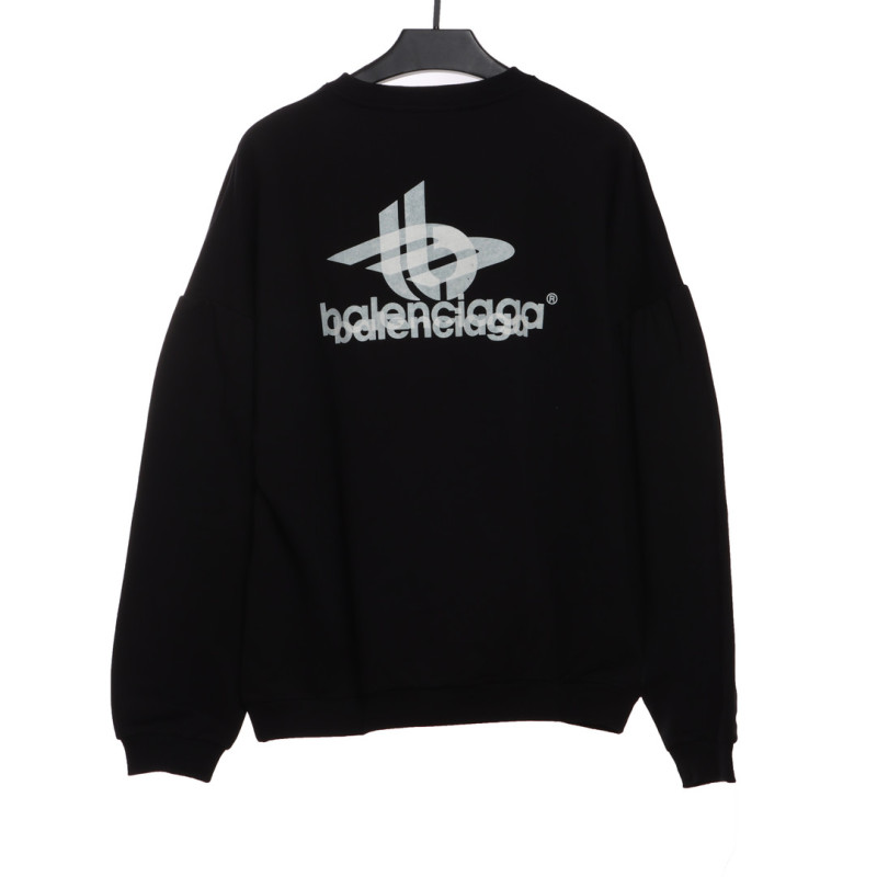  Balenciage overlapping letter logo round neck Hoodie