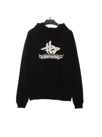 Balenciaga overlapping LOGO Hoodie 01
