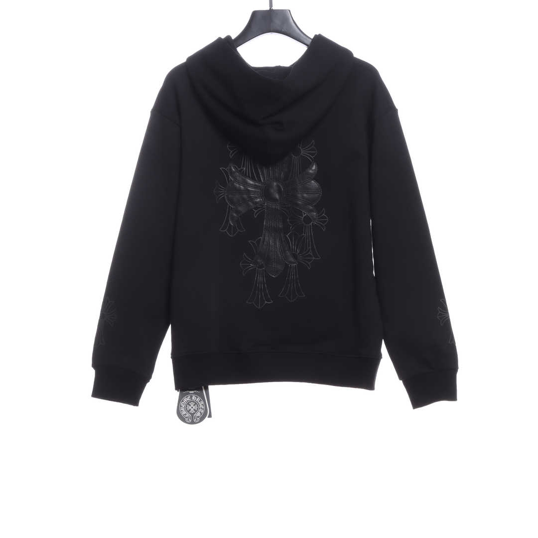 Chrome Hearts back cross patch Hoodie black