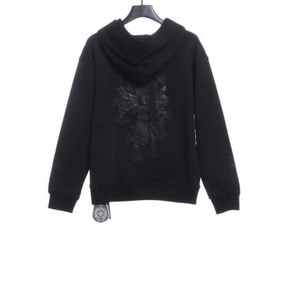 Chrome Hearts back cross patch Hoodie black 02