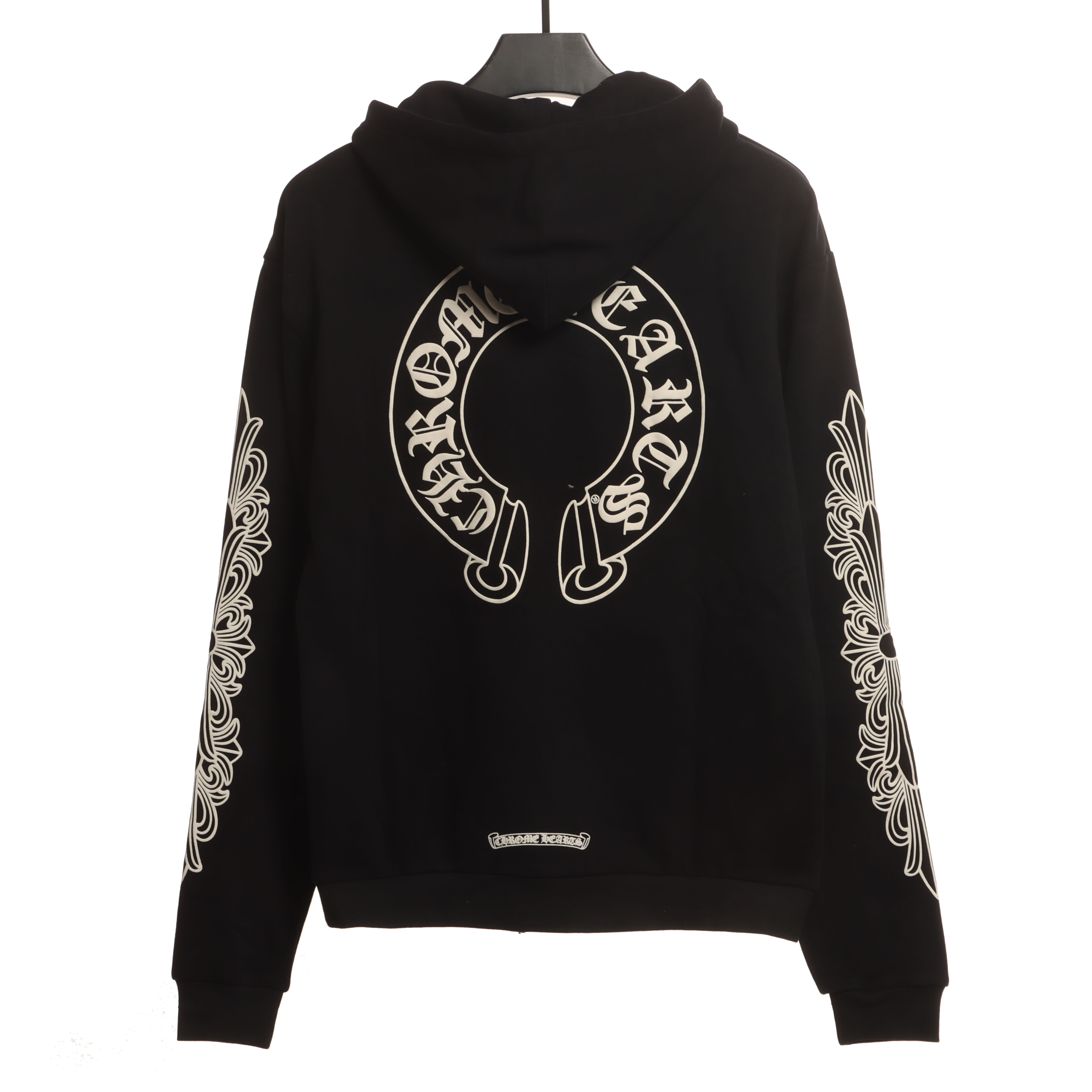 Best Chrome Hearts Horseshoe Floral Cross Sleeve Zip Up Hoodie Black Best Chrome Hearts Horseshoe Floral Cross Sleeve Zip Up Hoodie Black