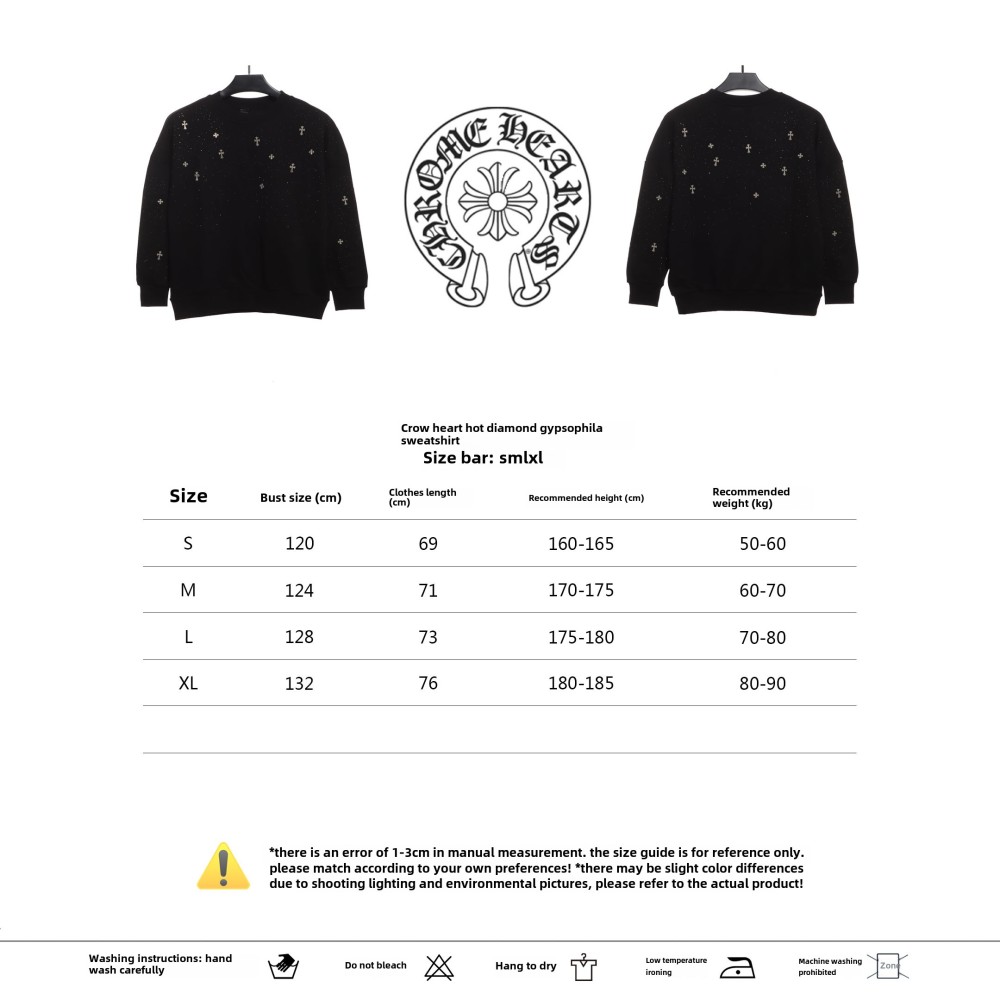 Chrome Hearts cross hot diamond round neck Hoodie