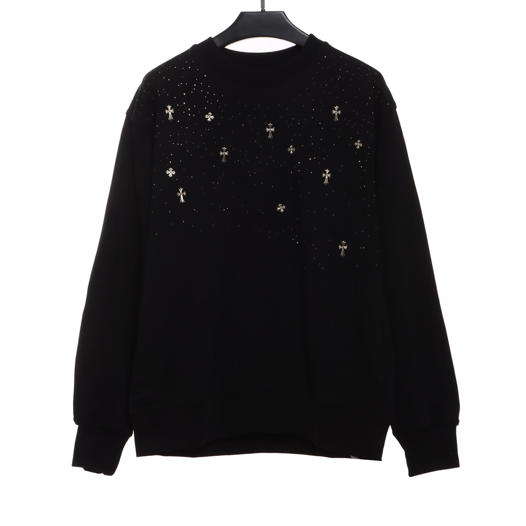 Chrome Hearts cross hot diamond round neck Hoodie