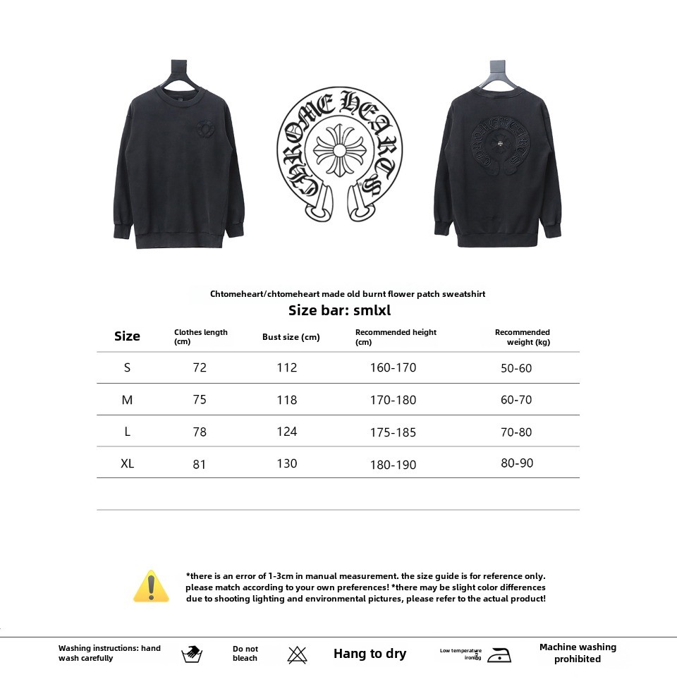 Chrome Hearts distressed burnt patch Hoodie 1