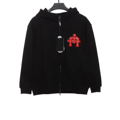 Chrome Hearts red patch zipper Hoodie 01