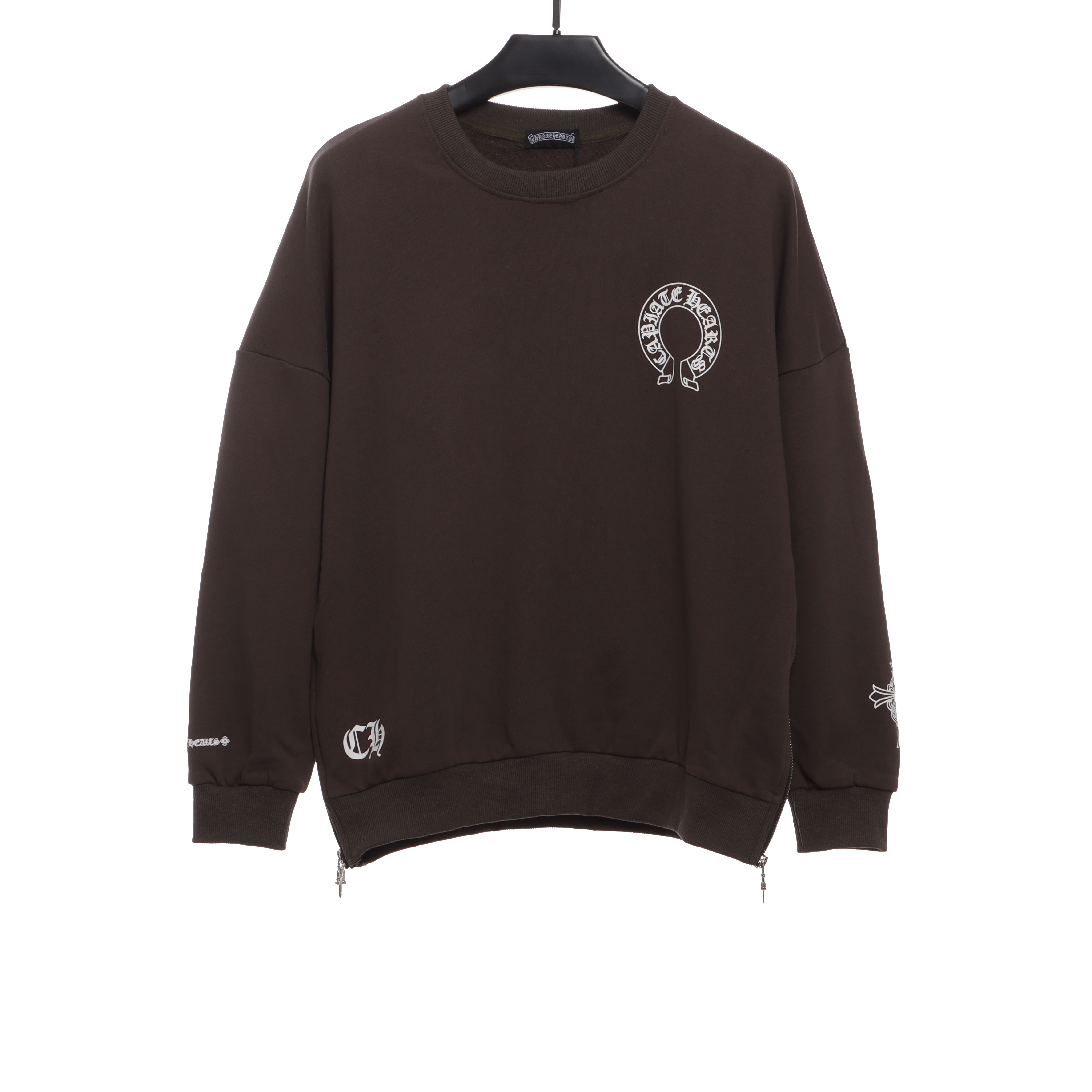 Chrome Hearts side zipper round neck Hoodie