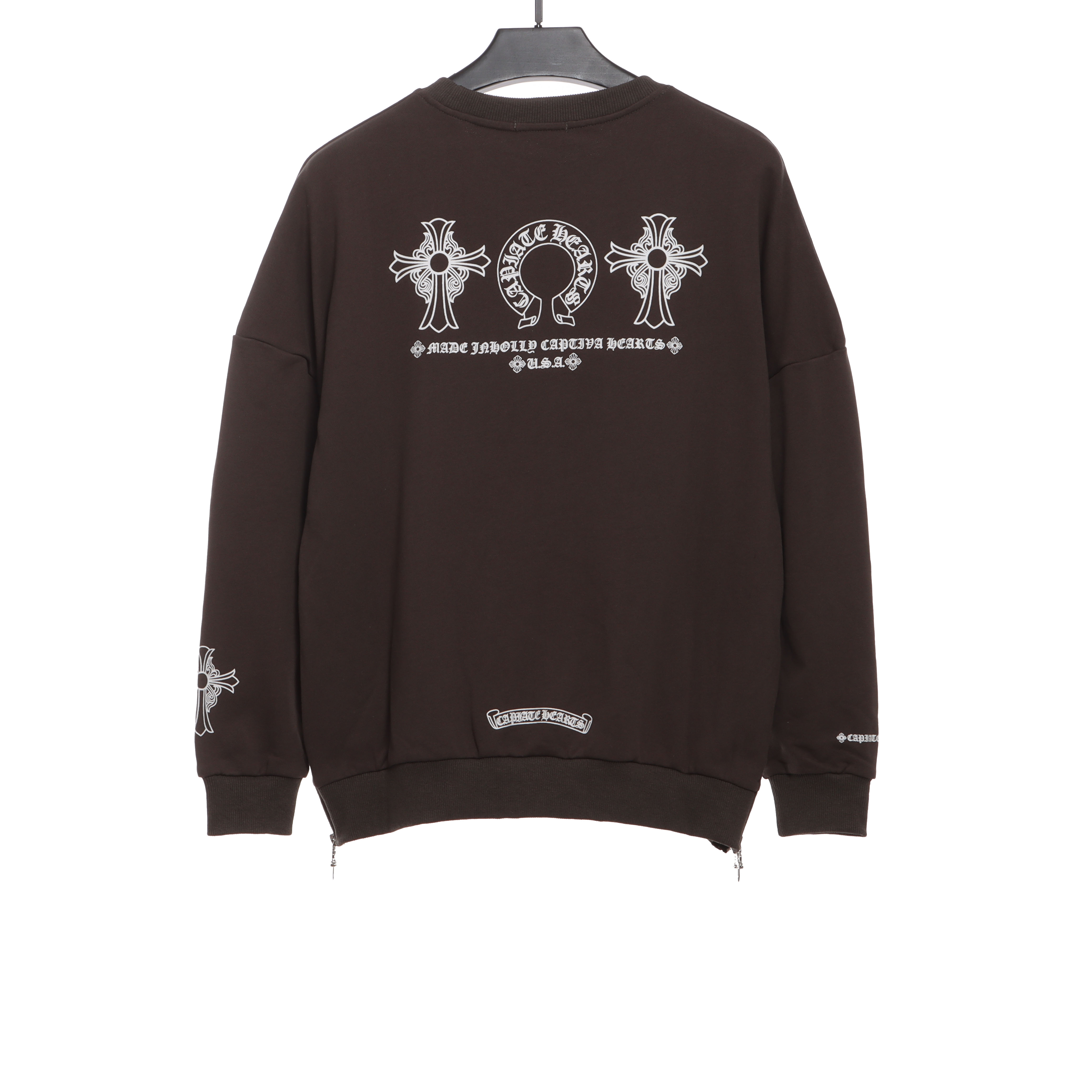 Chrome Hearts side zipper round neck Hoodie