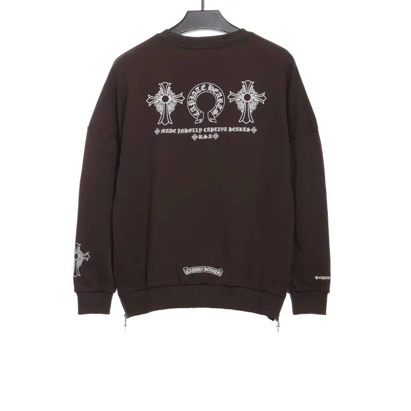  Chrome Hearts side zipper round neck Hoodie