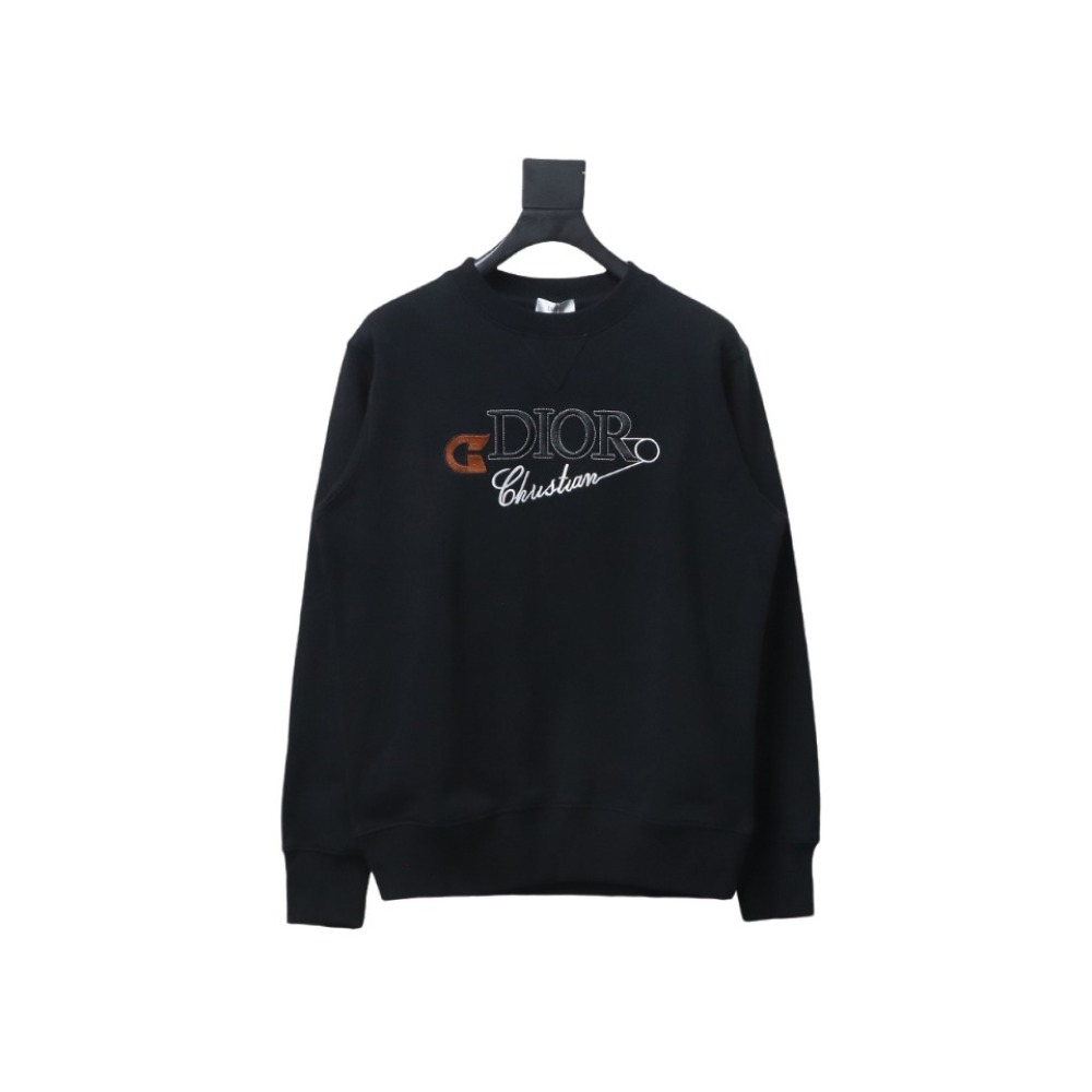 Dior CD pin embroidered round neck Hoodie