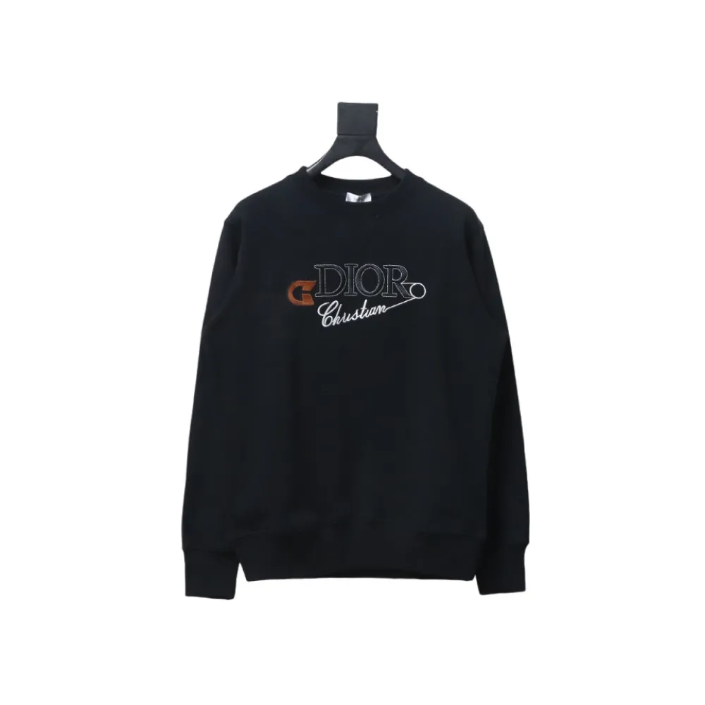  Dior CD pin embroidered round neck Hoodie
