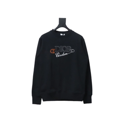  Dior CD pin embroidered round neck Hoodie 01
