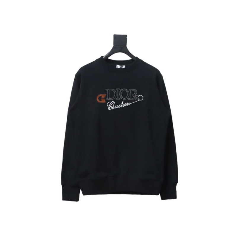  Dior CD pin embroidered round neck Hoodie