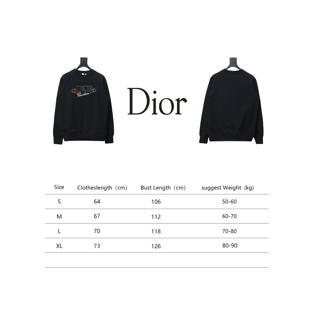  Dior CD pin embroidered round neck Hoodie