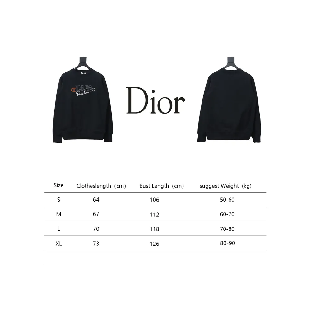  Dior CD pin embroidered round neck Hoodie