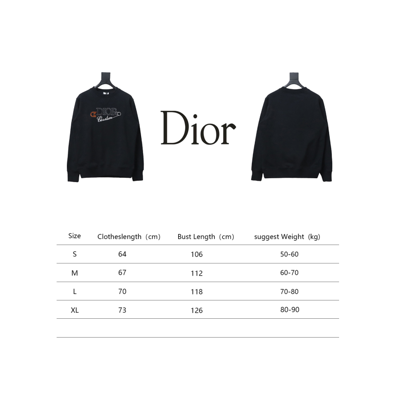  Dior CD pin embroidered round neck Hoodie