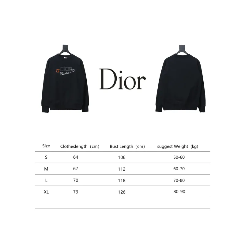  Dior CD pin embroidered round neck Hoodie