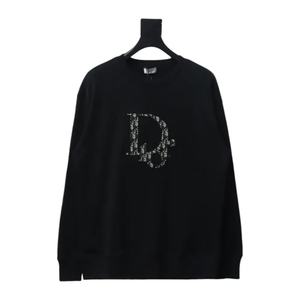 D*or chest monogram patch embroidery round neck hoodie 2