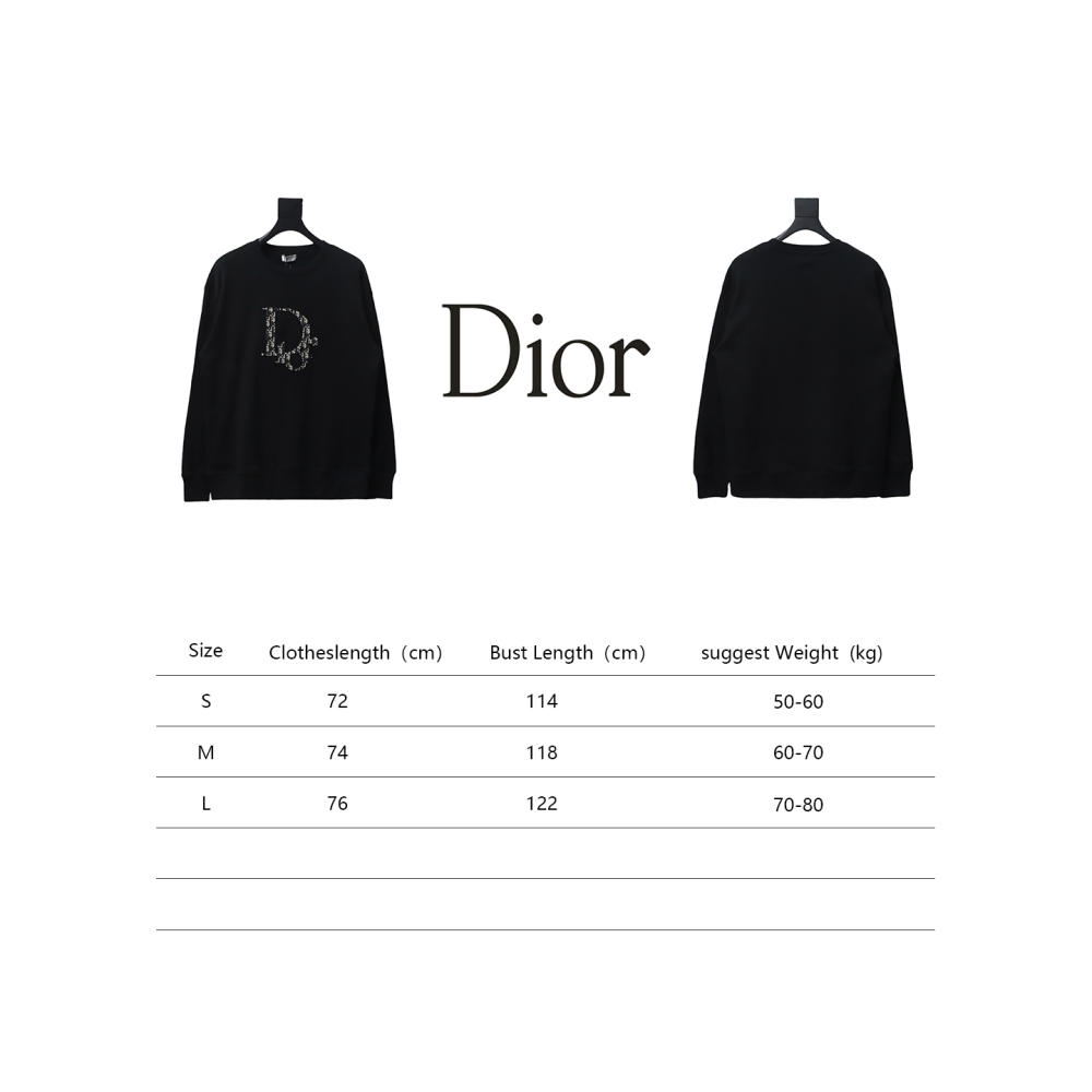  Dior Chest monogram patch embroidery round neck Hoodie 2