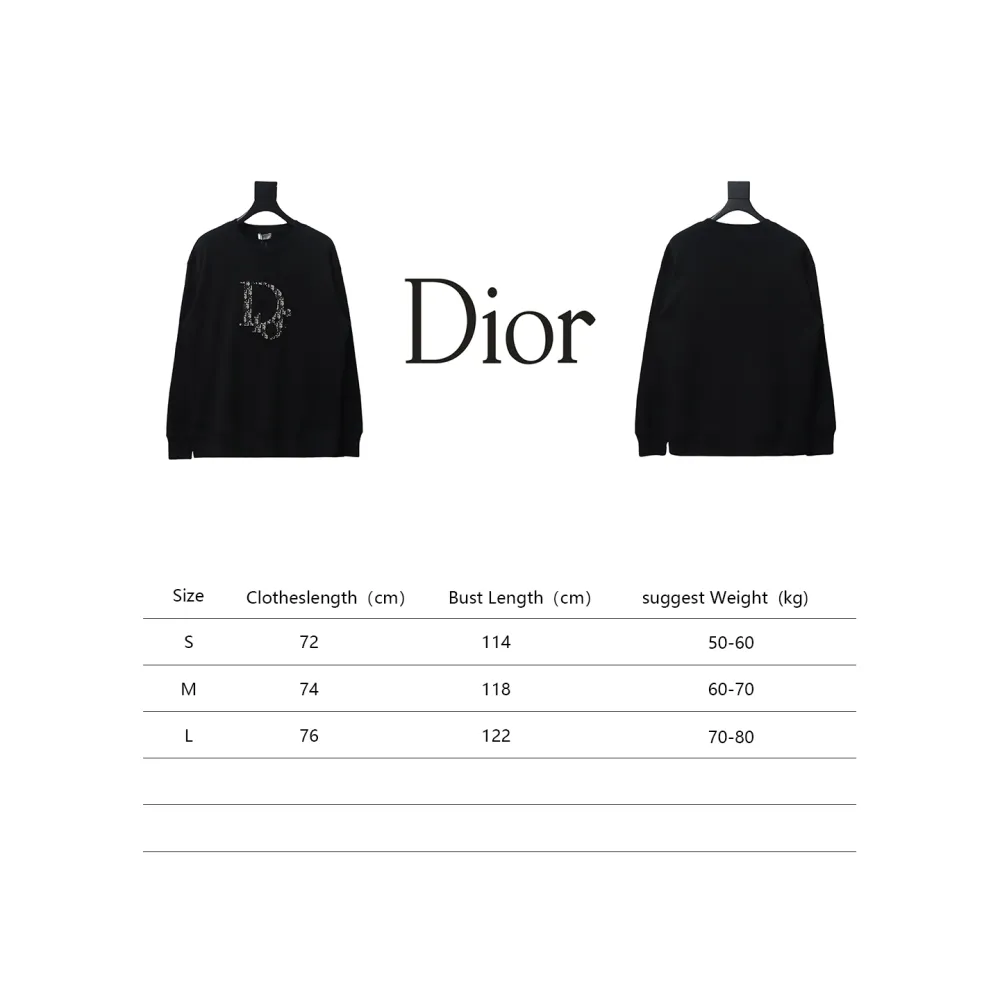  Dior Chest monogram patch embroidery round neck Hoodie 2