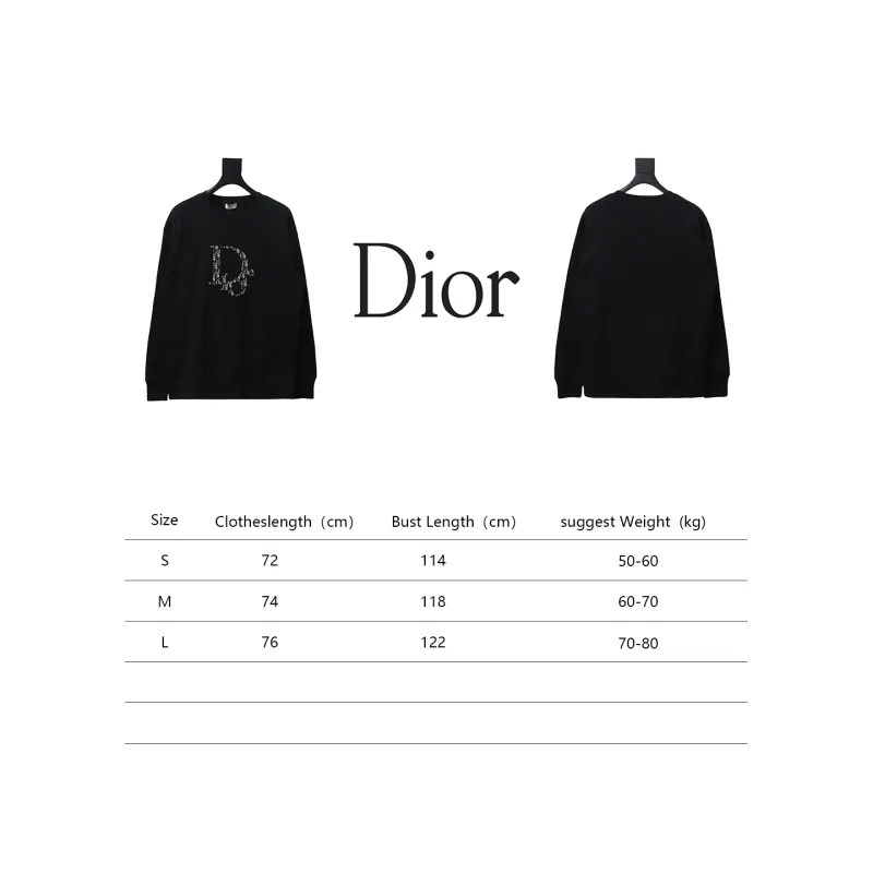  Dior Chest monogram patch embroidery round neck Hoodie 2