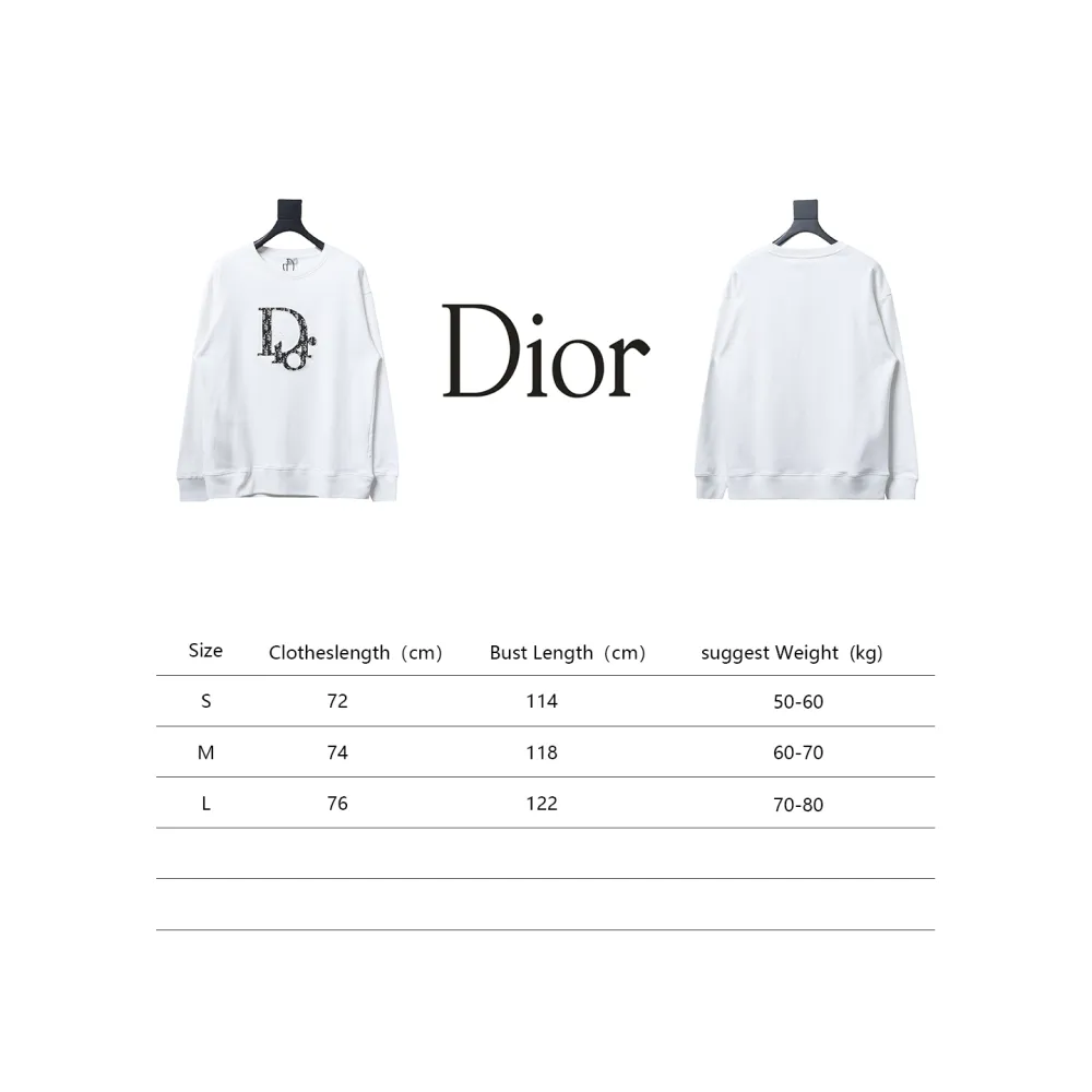  Dior chest old flower patch embroidered round neck Hoodie 1