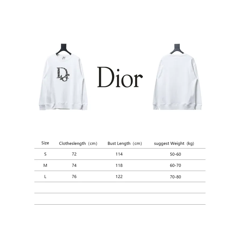  Dior chest old flower patch embroidered round neck Hoodie 1