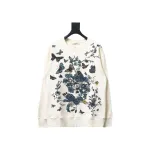 Dior floral butterfly round neck Hoodie 1