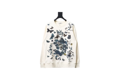 Dior floral butterfly round neck Hoodie 1 01
