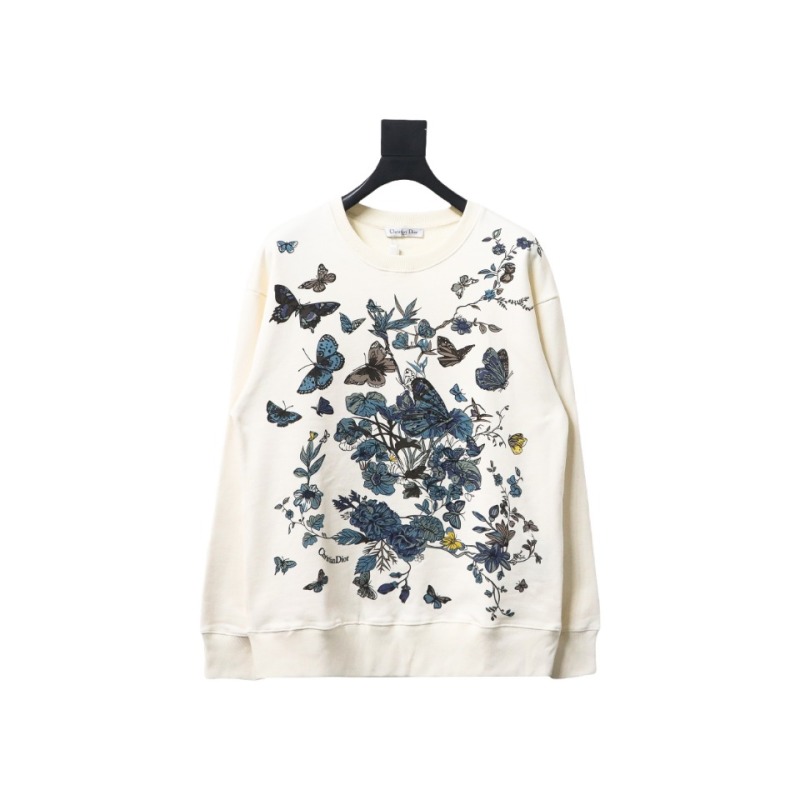  Dior floral butterfly round neck Hoodie 1