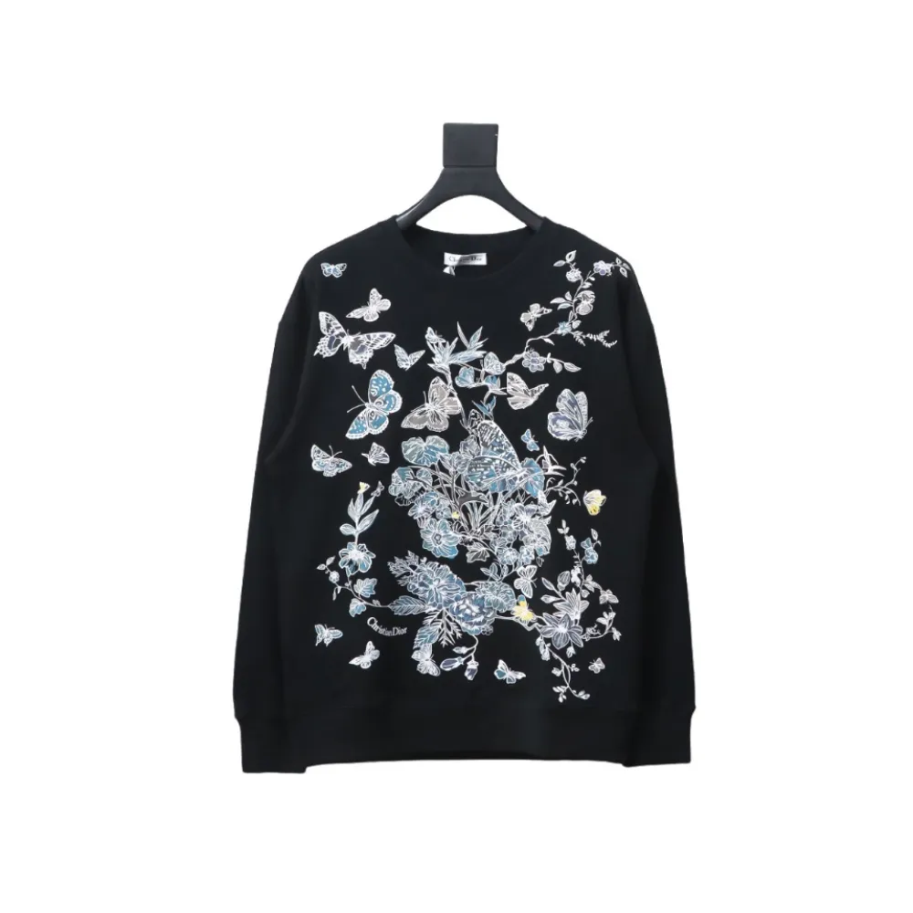 D*or floral butterfly round neck hoodie 2