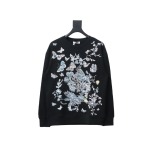  Dior floral butterfly round neck Hoodie 2