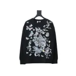 Dior floral butterfly round neck Hoodie 2