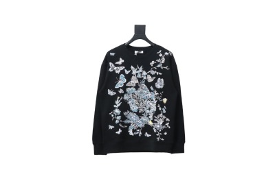 Dior floral butterfly round neck Hoodie 2 01