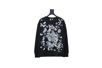 Dior floral butterfly round neck Hoodie 2 01