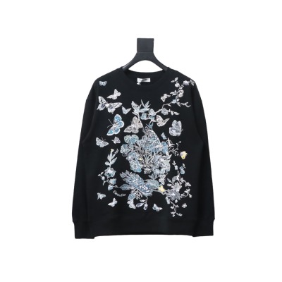  Dior floral butterfly round neck Hoodie 2 01